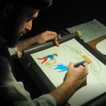 Florent Gilles, conteur, spectacle dessiné